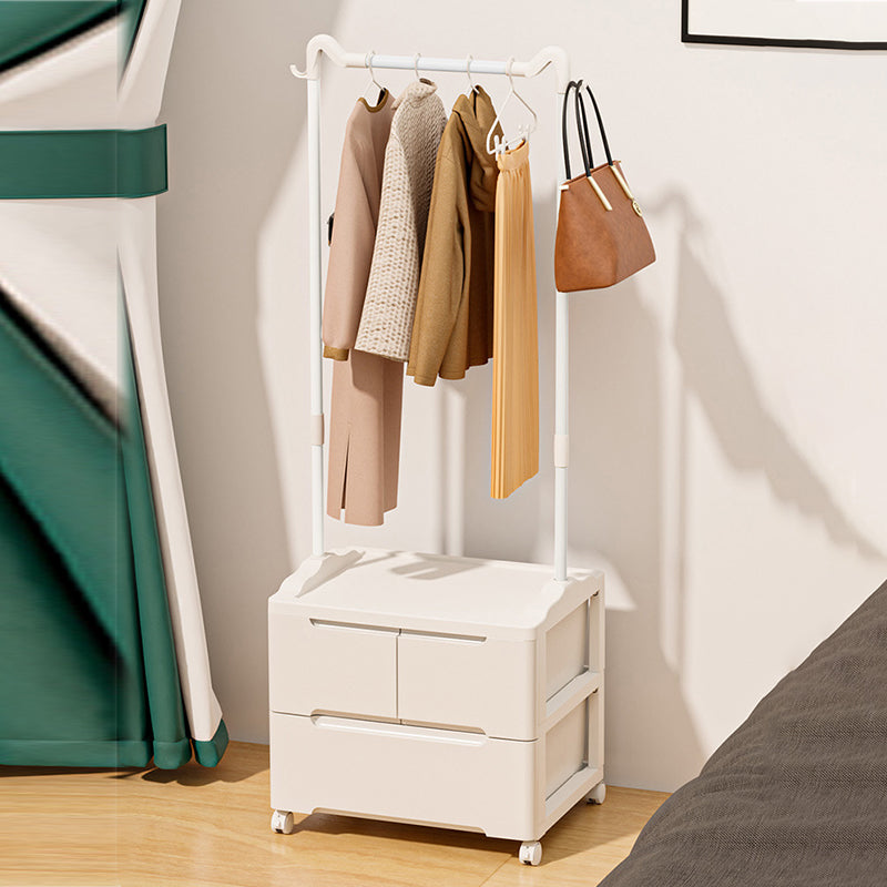 Modern Minimalist Cat Ear Shape Rectangular PP Carbon Steel Movable Storage Cabinet 3-Cabinet For Bedroom