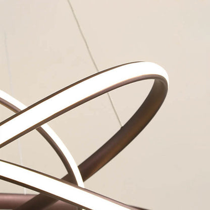 Nordic Art Curve Ring Aluminum Acrylic LED Chandelier