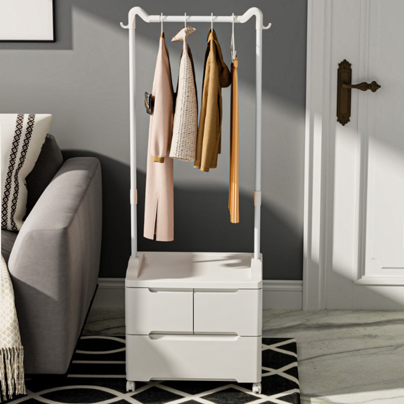 Modern Minimalist Cat Ear Shape Rectangular PP Carbon Steel Movable Storage Cabinet 3-Cabinet For Bedroom