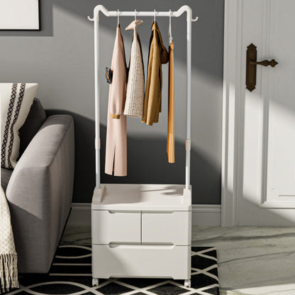 Modern Minimalist Cat Ear Shape Rectangular PP Carbon Steel Movable Storage Cabinet 3-Cabinet For Bedroom