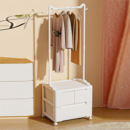 Modern Minimalist Cat Ear Shape Rectangular PP Carbon Steel Movable Storage Cabinet 3-Cabinet For Bedroom