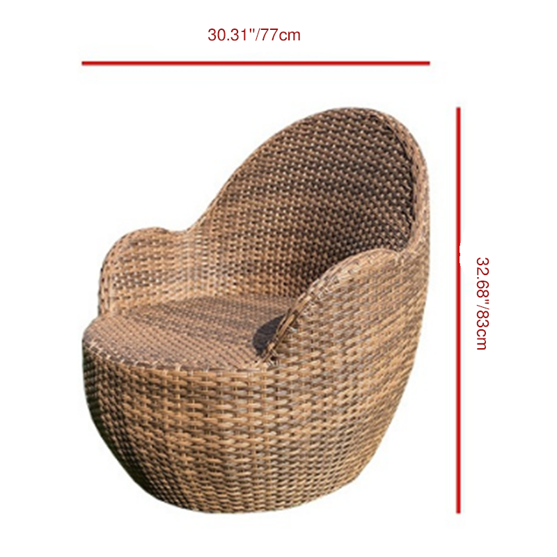 Modern Minimalist Round Sponge PE Rattan Weaving Sofa Backrest Armrest For Outdoor Patios
