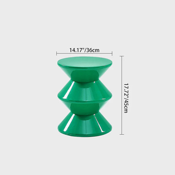Modern Minimalist Hourglass-Shaped Round PP Side Table 1-Tier For Living Room & Bedroom