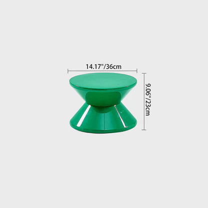Modern Minimalist Hourglass-Shaped Round PP Side Table 1-Tier For Living Room & Bedroom