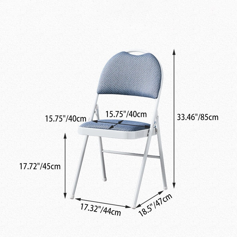 Modern Minimalist Cotton-linen Blend Carbon Steel Square Folding Dining Chair For Restaurant & Home Use