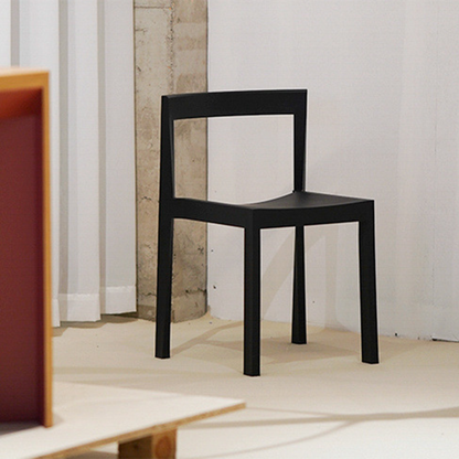 Modern Minimalist PP Rectangular Dining Chair With Backrest For Dining Room