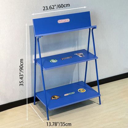 Modern Minimalist Rectangular Carbon Steel MDF Display Rack 3-Tier For Living Room