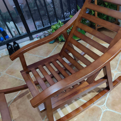 Modern Minimalist Oak Linen Ergonomic Backrest Rocking Chair With Armrests For Living Room And Bedroom