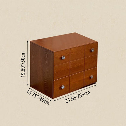 Contemporary Retro Solid Wood & Plywood Rectangular Storage Cabinet With 1 Drawer & 1 Cabinet For Living Room