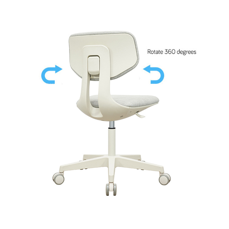 Modern Minimalist PP & Nylon & Linen Metal Swivel Desk Chair With Adjustable Height & Backrest For Home Office & Bedroom