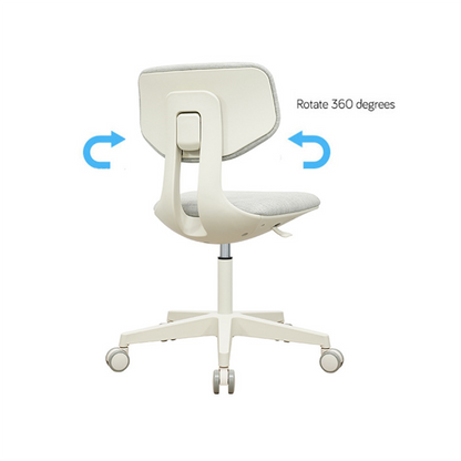 Modern Minimalist PP & Nylon & Linen Metal Swivel Desk Chair With Adjustable Height & Backrest For Home Office & Bedroom