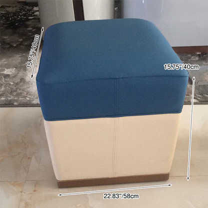 Modern Minimalist Rectangular Solid Wood Multi-Layer Board Microfiber Leather Sponge Footstool For Hallway