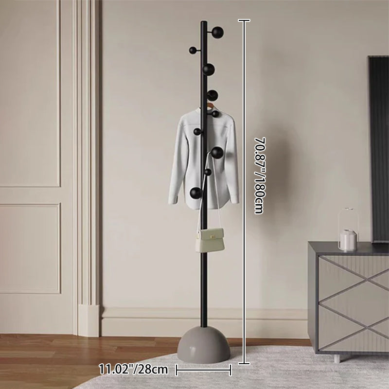 Modern Minimalist Cylindrical Sphere Carbon Steel Plastic Marble Hall Tree For Bedroom & Entryways
