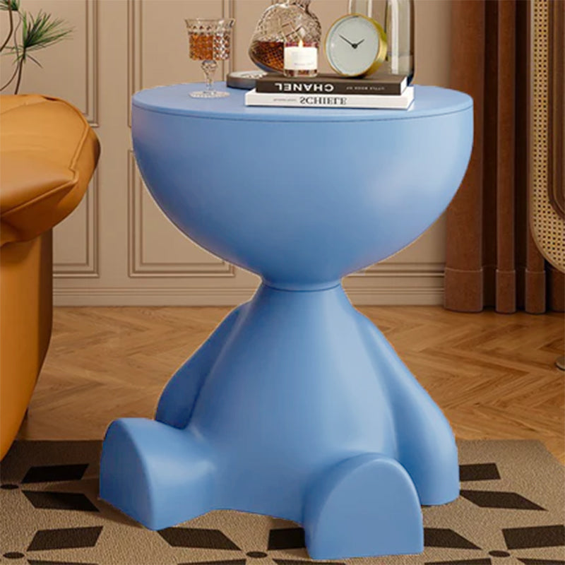 Contemporary Creative Round Cartoon Character Design Plastic Side Table 1-Storage For Living Room