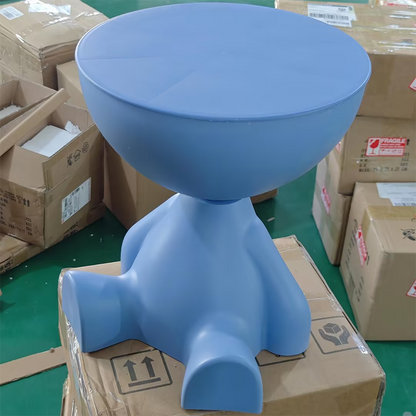 Contemporary Creative Round Cartoon Character Design Plastic Side Table 1-Storage For Living Room
