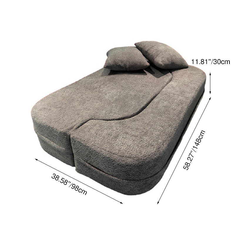 Modern Minimalist Foldable Sherpa Sofa - Compression Convertible Frame-Free Sofa Bed With High Resilience Foam For Small Spaces