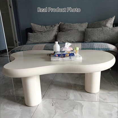 Modern Minimalist Cloud-Shaped Medium Density Fiberboard Carbon Steel Coffee Table 1-Tier For Living Room