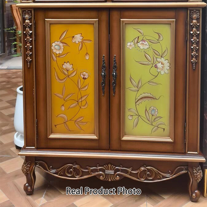 Traditional Vintage Rectangular Solid Wood Medium Density Fiberboard Shoe Storage 2-Cabinet For Entryways