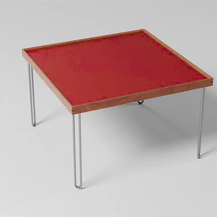 Contemporary Nordic Square Solid Wood Stainless Steel Coffee Table 1-Tier For Living Room