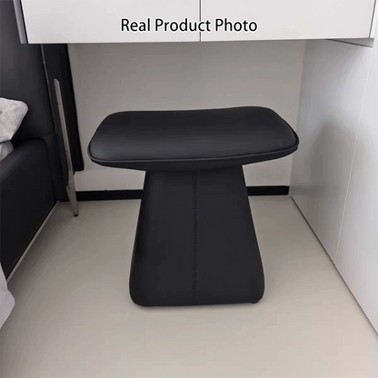 Contemporary Nordic Rectangular Plywood Cat Scratching Leather Sponge Vanity Stool Backless Armless For Bedroom