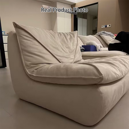 Modern Minimalist Rectangular Corduroy Foam Sponge Accent Chair Backrest Armless For Living Room
