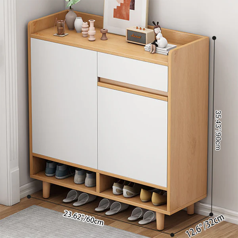 Modern Minimalist Rectangular MDF Shoe Storage 4-Tier For Entryways