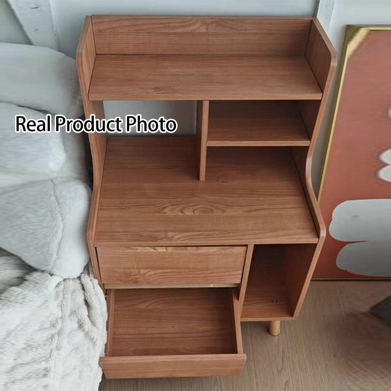Modern Minimalist Rectangular Medium Density Fiberboard Nightstand 1/2 Drawer For Bedroom