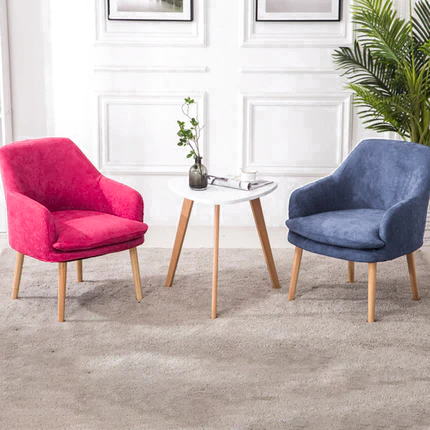 Contemporary Nordic Rectangular Velvet Solid Wood Dining Chair Armrest Backrest For Dining Room