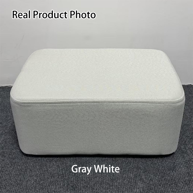 Modern Minimalist Rectangular Pine Wood PU Leather Cotton Linen Plastic Low Stool Backless Armless For Living Room
