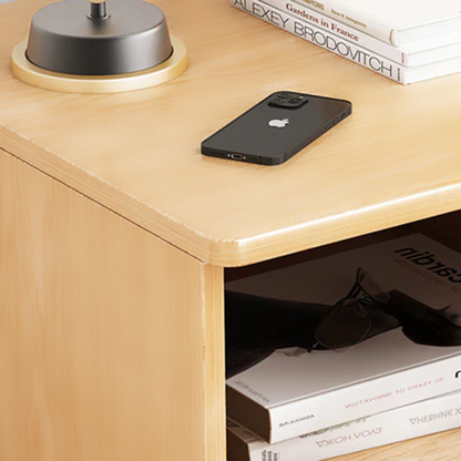 Modern Minimalist Rectangular Medium Density Fiberboard Nightstand 1-Drawer For Bedroom