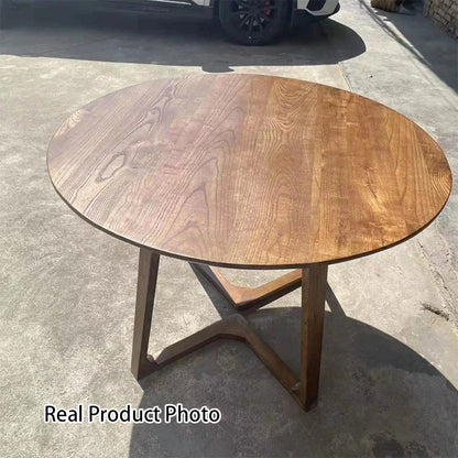 Contemporary Nordic Round Rubberwood Dining Table For 4 Seats
