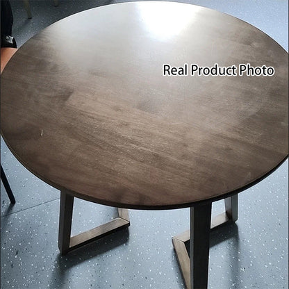 Contemporary Nordic Round Rubberwood Dining Table For 4 Seats