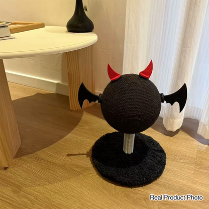 Contemporary Creative Cartoon Devil Bat Hemp Rope Spring-Mounted Cat Scratcher 1-Scratching Post For Living Room