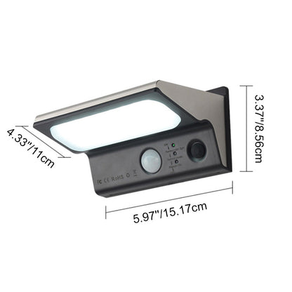 Modern Minimalist PC ABS Stainless Steel Outdoor Solar Intelligent Human Sensor Waterproof LED Wall Sconce Lamp For Outdoor