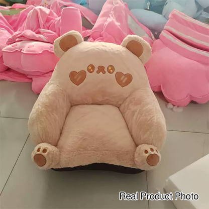 Contemporary Creative Animal Square Artificial Rabbit Fur PP Cotton Recliner Backrest Armrest For Living Room