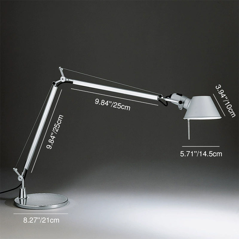 Contemporary Industrial Cylindrical Aluminum Alloy Adjustable 1-Light Desk Lamp For Home Office