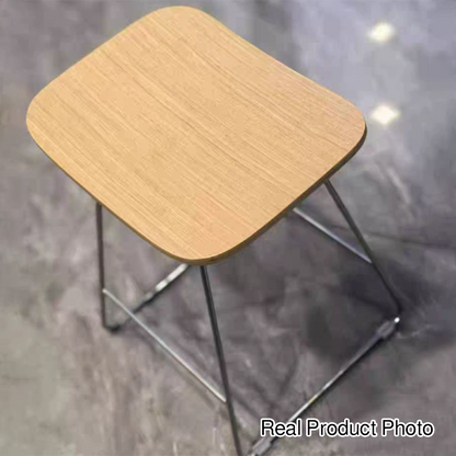 Contemporary Scandinavian Plywood Iron Rectangular Bar Stool Armless For Dining Room & Kitchen