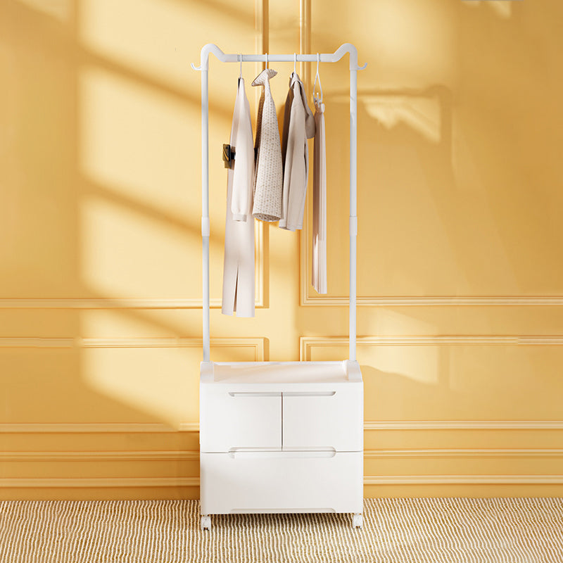 Modern Minimalist Cat Ear Shape Rectangular PP Carbon Steel Movable Storage Cabinet 3-Cabinet For Bedroom
