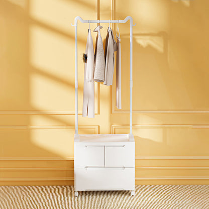 Modern Minimalist Cat Ear Shape Rectangular PP Carbon Steel Movable Storage Cabinet 3-Cabinet For Bedroom