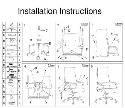 Modern Luxury Ergonomic Office Chair - Leather Executive Desk Chair Plywood & Metal Frame High-Density Foam With Wheels, Swivel, Adjustable Height & Reclining Function