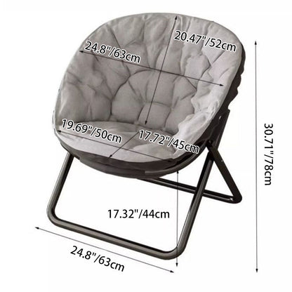 Modern Minimalist Oval Suede Velvet Steel Accent Chair Backrest Armless For Living Room