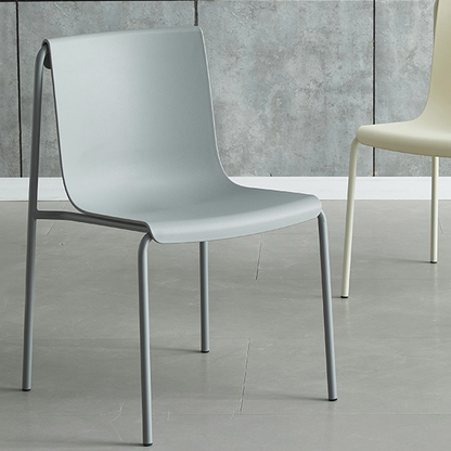 Contemporary Nordic Square PP Plastic Carbon Steel Legs Stackable Dining Chair For Living Room