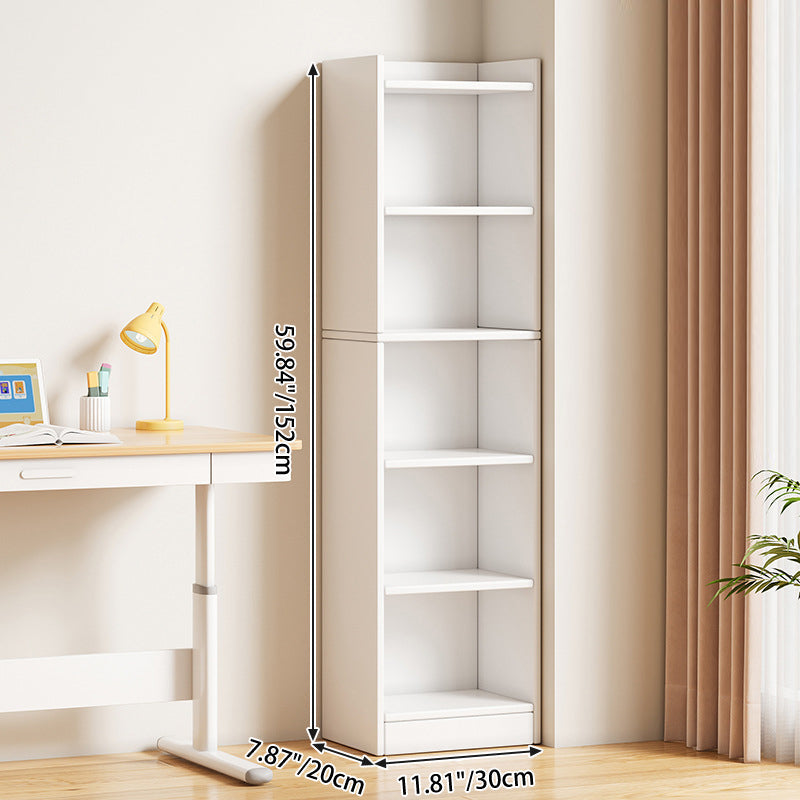 Modern Minimalist Rectangular Medium Density Fiberboard Bookshelves 3/4/5-Tier For Living Room