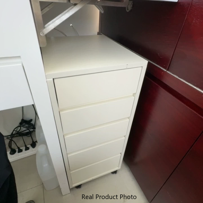 Modern Minimalist MDF Rectangular Rolling Storage Cabinet With 4-5 Drawers For Bedroom & Office