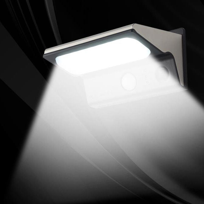 Modern Minimalist PC ABS Stainless Steel Outdoor Solar Intelligent Human Sensor Waterproof LED Wall Sconce Lamp For Outdoor