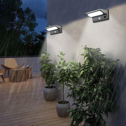 Modern Minimalist PC ABS Stainless Steel Outdoor Solar Intelligent Human Sensor Waterproof LED Wall Sconce Lamp For Outdoor