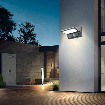 Modern Minimalist PC ABS Stainless Steel Outdoor Solar Intelligent Human Sensor Waterproof LED Wall Sconce Lamp For Outdoor