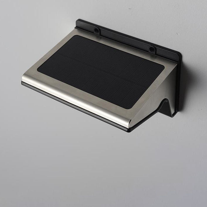 Modern Minimalist PC ABS Stainless Steel Outdoor Solar Intelligent Human Sensor Waterproof LED Wall Sconce Lamp For Outdoor
