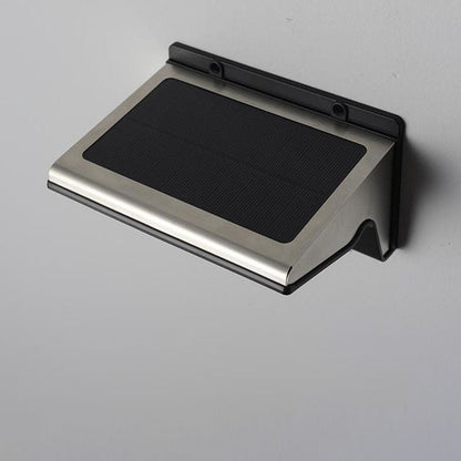 Modern Minimalist PC ABS Stainless Steel Outdoor Solar Intelligent Human Sensor Waterproof LED Wall Sconce Lamp For Outdoor