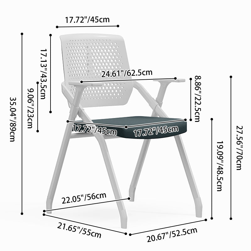 Modern Ergonomic Breathable Mesh Seat High Density Foam Meeting Chair - Rectangular Foldable Training Chair Space Saving Design For Home Office